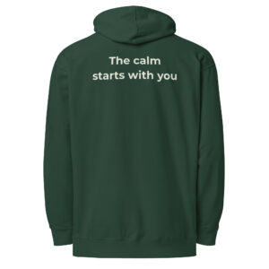the calm starts with you – green & cream (unisex midweight hoodie)