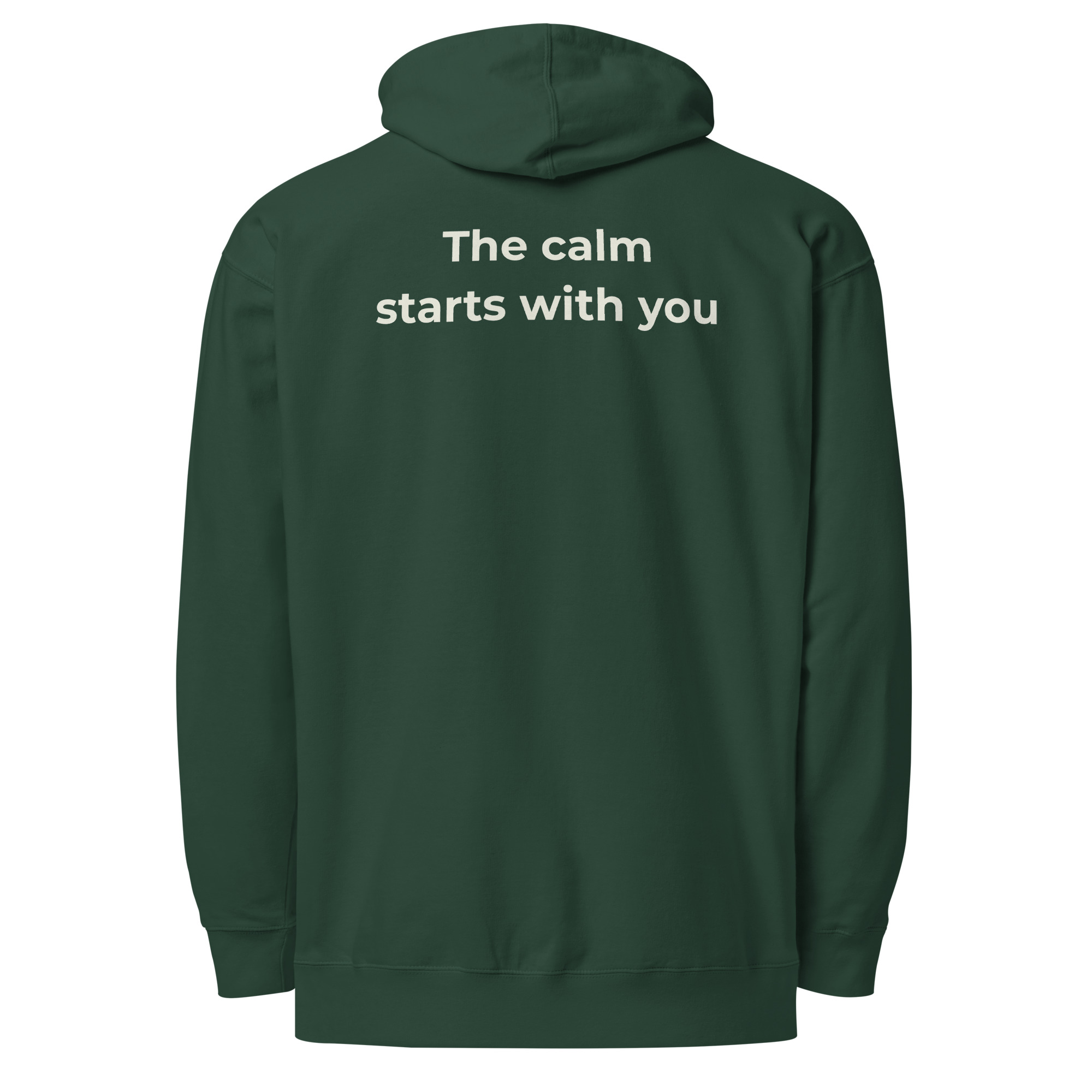 the calm starts with you – green & cream (unisex midweight hoodie)