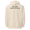 the calm starts with you – cream & green (unisex midweight hoodie)