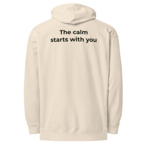the calm starts with you – cream & green (unisex midweight hoodie)
