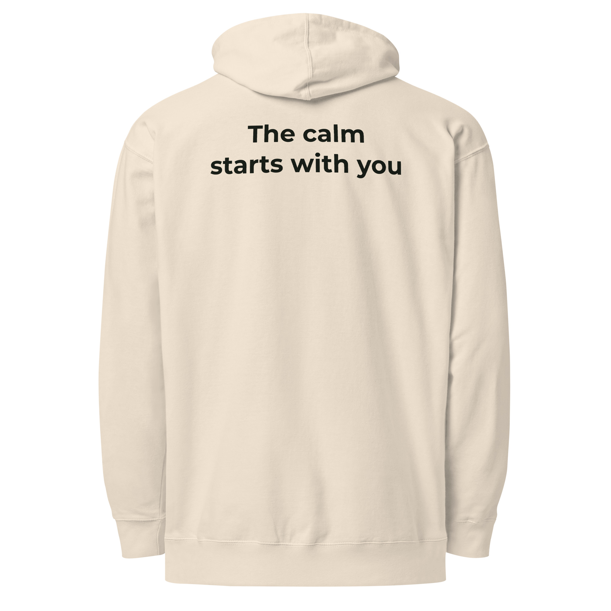 the calm starts with you – cream & green (unisex midweight hoodie)