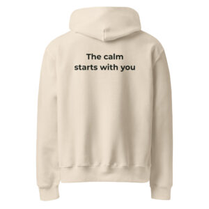 the calm starts with you – cream & green (oversized heavyweight hoodie)