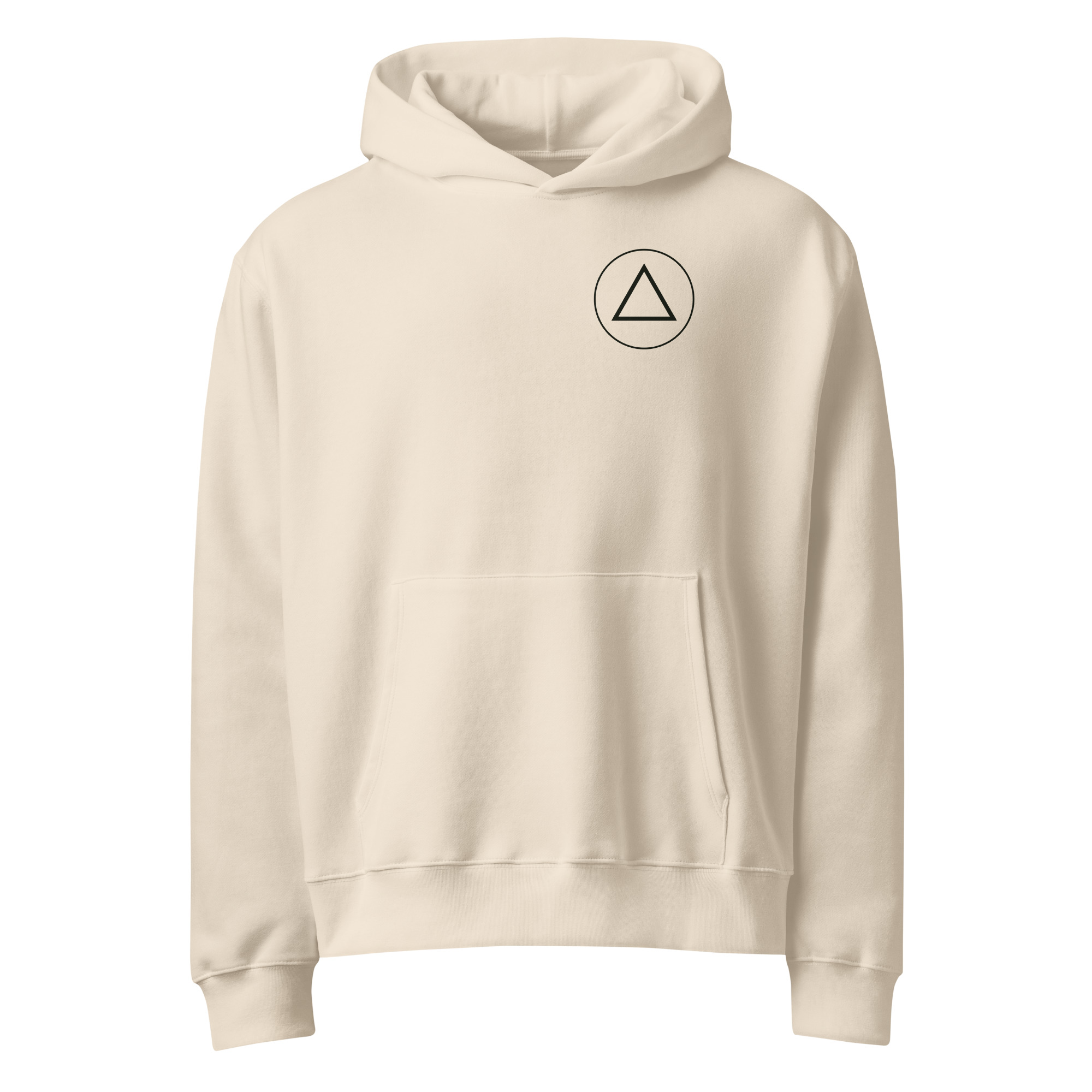 the calm symbol – cream & green (oversized heavyweight hoodie)