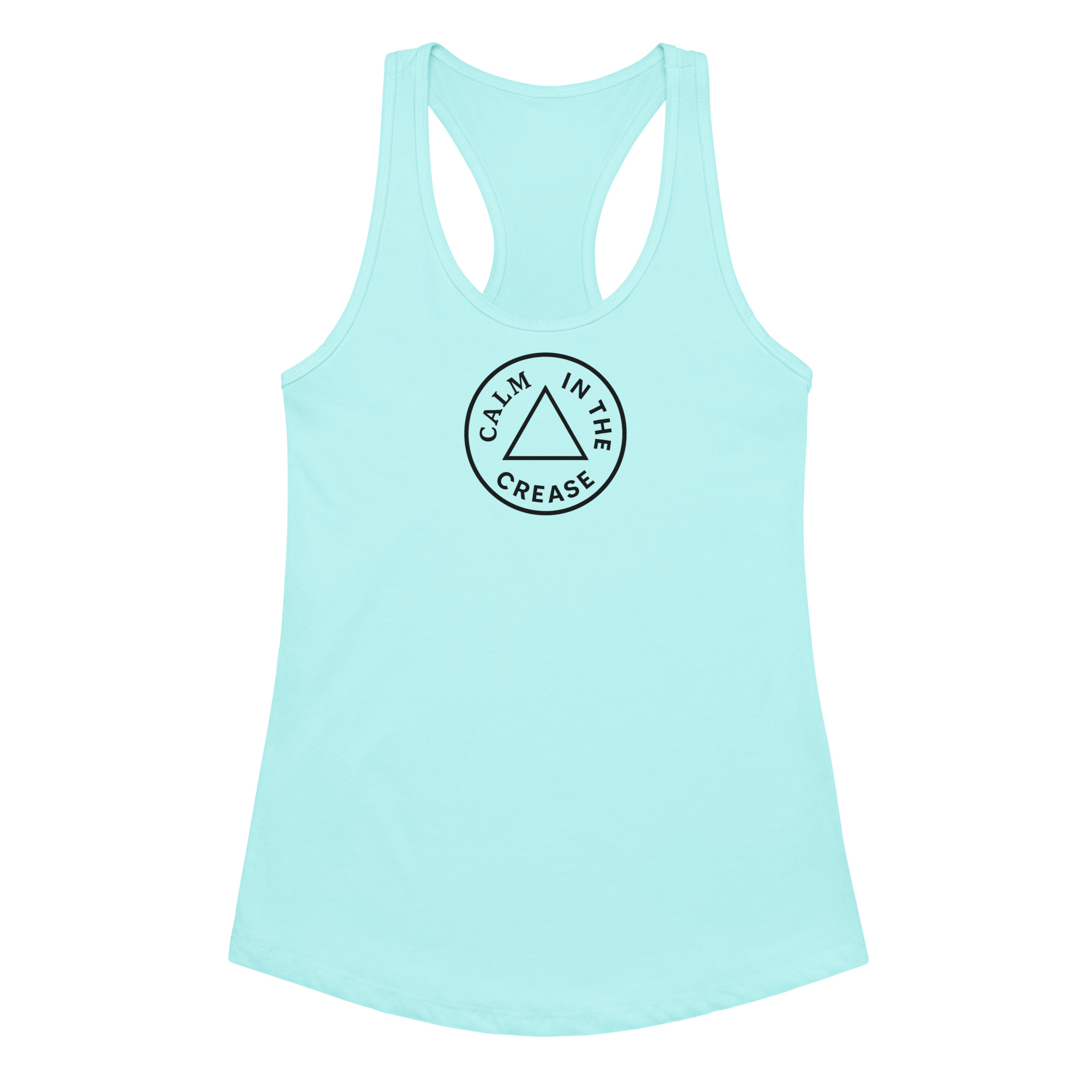 the calm classic women’s fitted racerback tank top