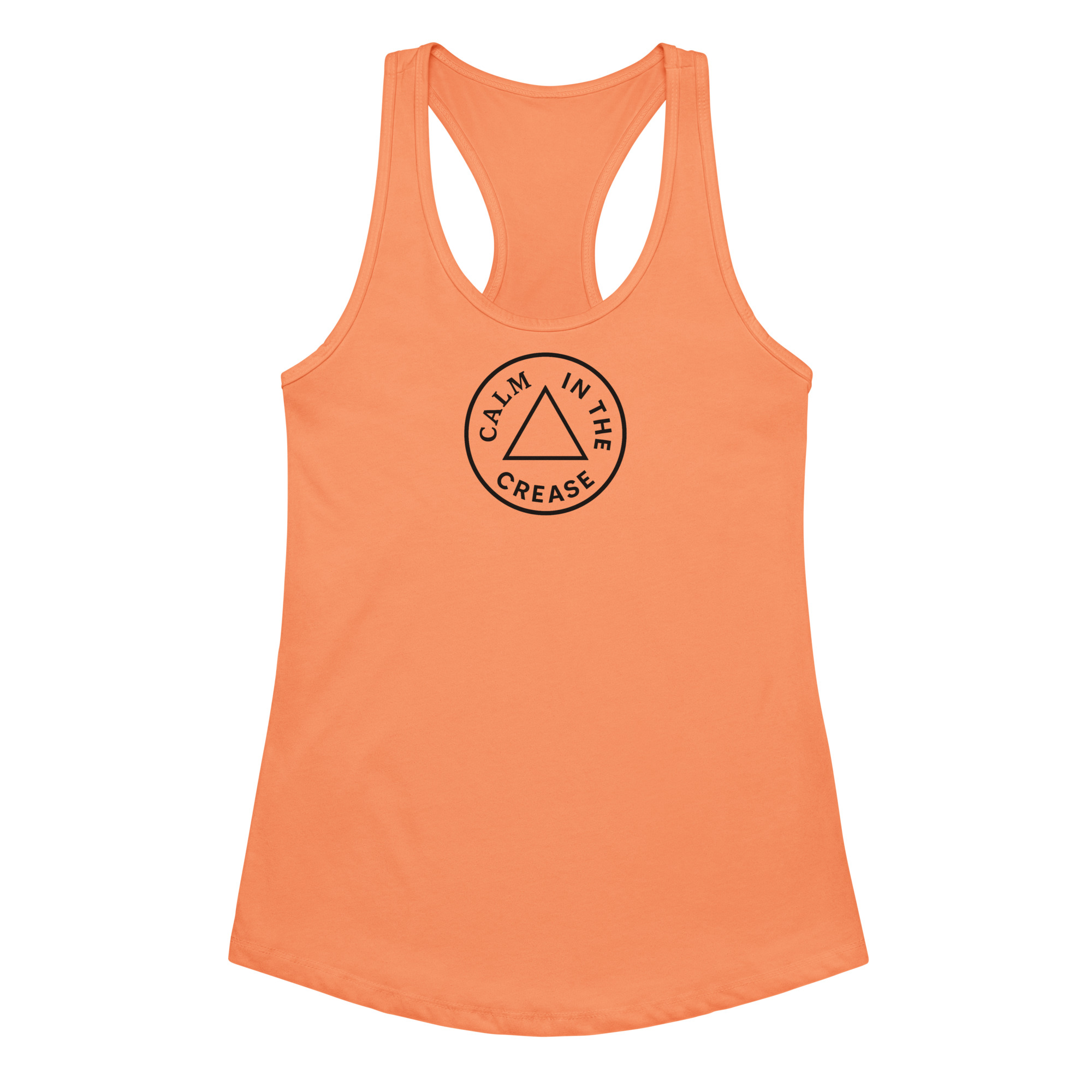 the calm classic women’s fitted racerback tank top