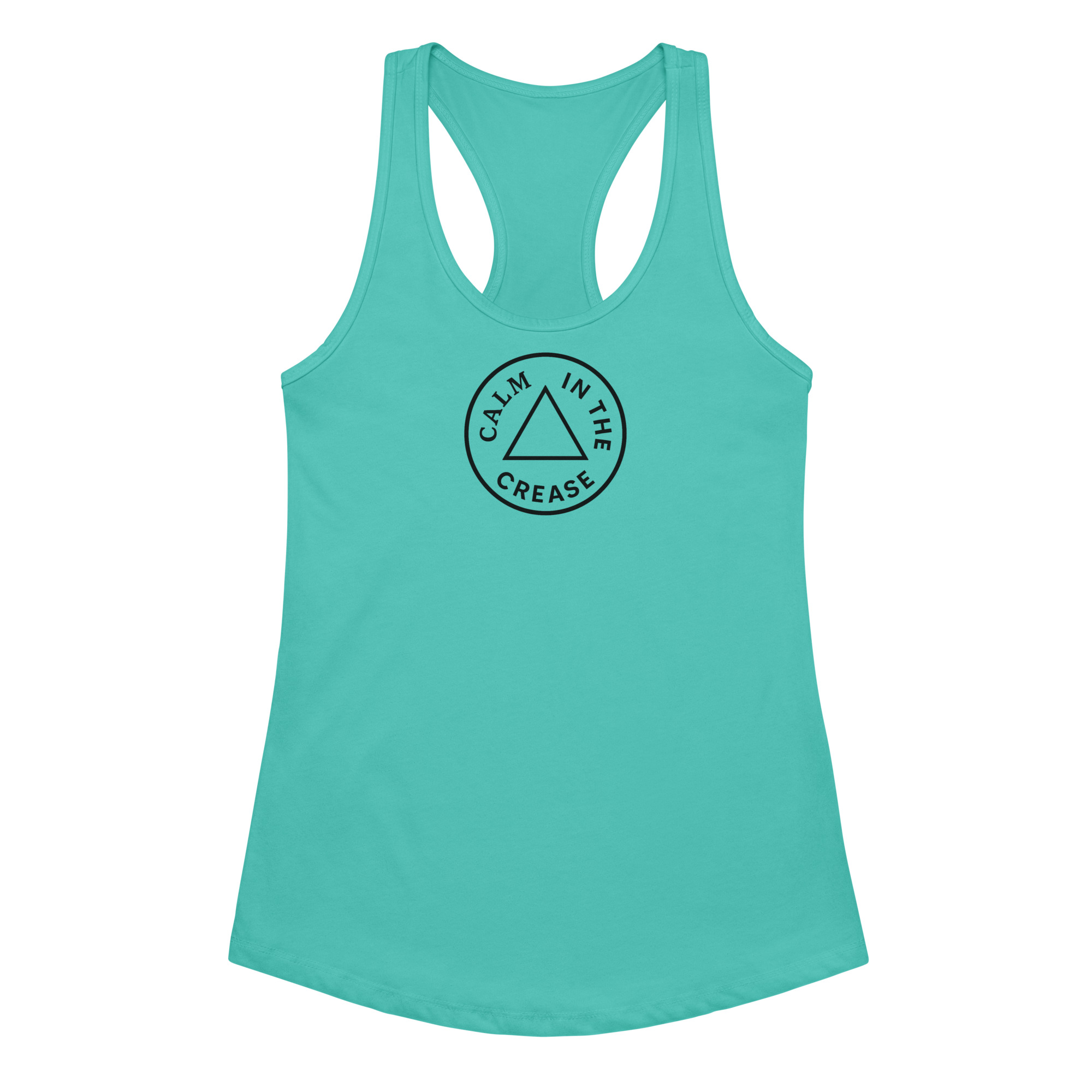 the calm classic women’s fitted racerback tank top