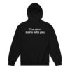 the calm starts with you – light text (youth heavy blend hoodie)