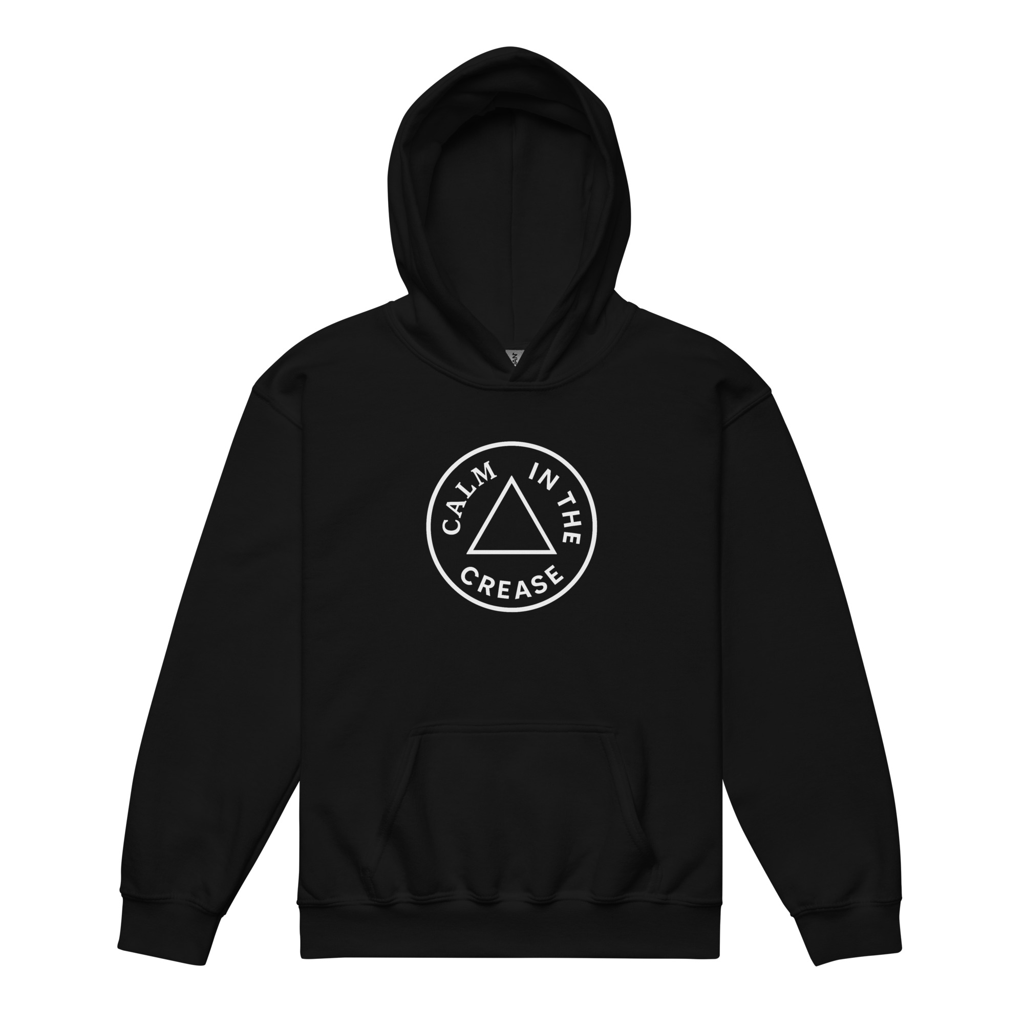 the calm classic – light text (youth heavy blend hoodie)