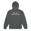 the calm starts with you – light text (youth heavy blend hoodie)