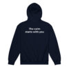 the calm starts with you – light text (youth heavy blend hoodie)