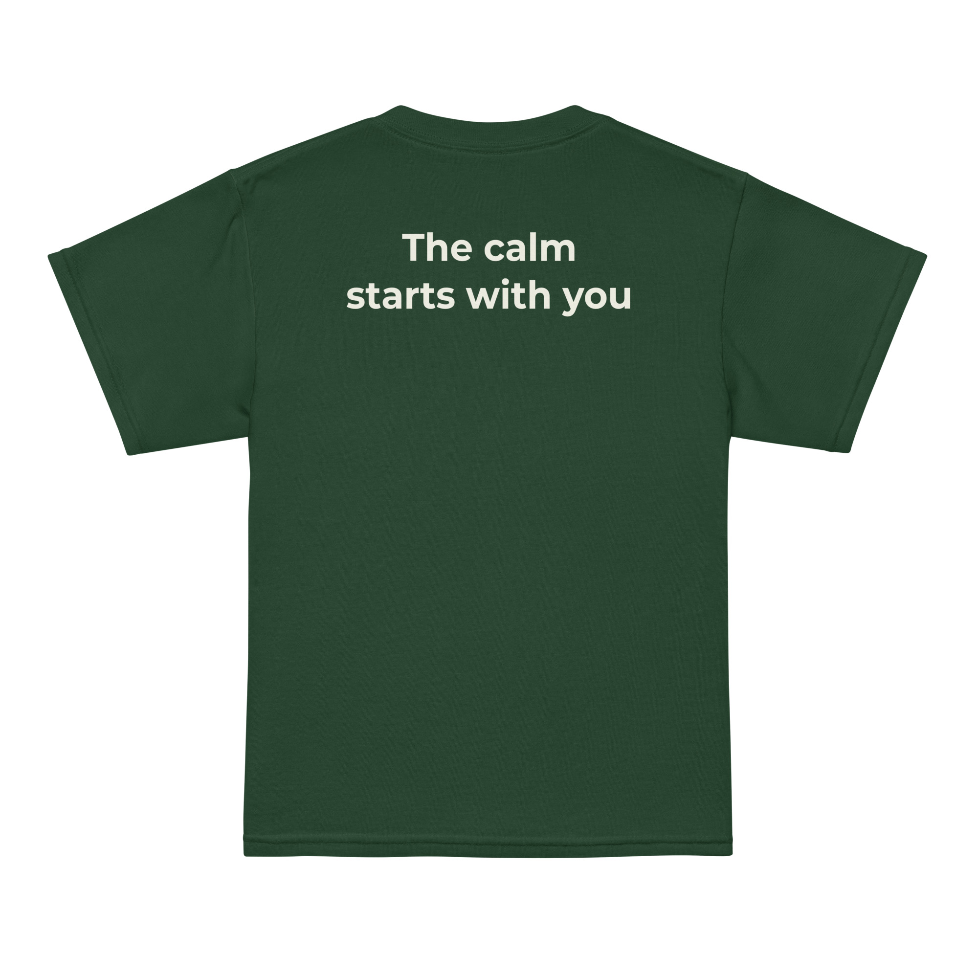 the calm starts with you – green & cream (youth t shirt)